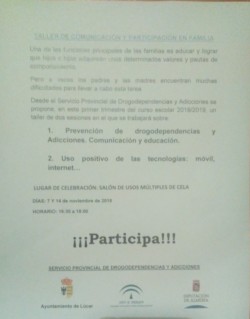 TALLER DE COMUNICACIÓN Y PARTICIPACIÓN EN FAMILIA.