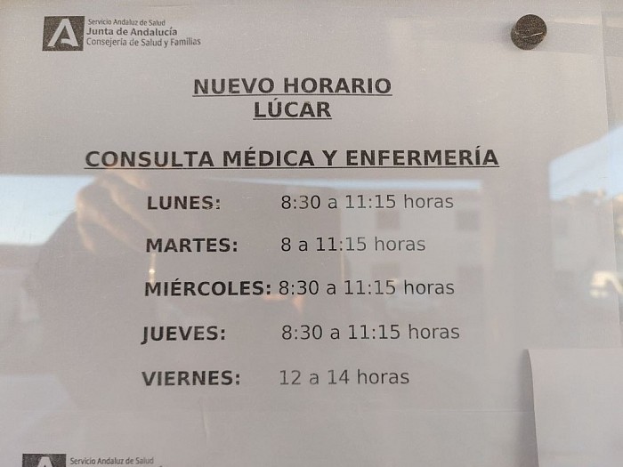 HORARIO AMBULATORIO NÚCLEO LÚCAR 2024.